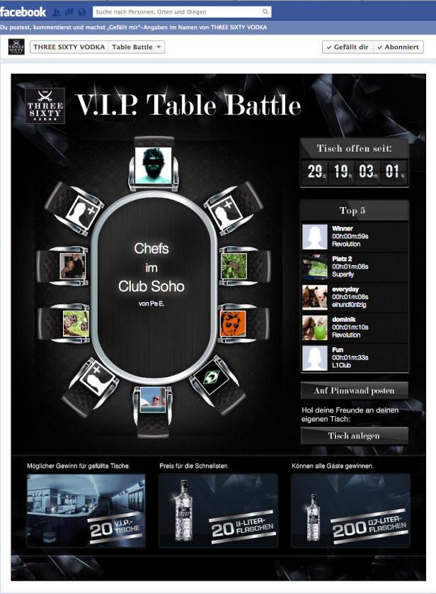 Tablebattle – V.I.P. Tisch